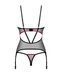 Корсет Obsessive Novenes corset & thong, XS/S, прозрачный, открытая спина, стринги в комплекте
