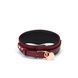 Кожаный ошейник с поводком Liebe Seele Wine Red Curved Collar, замок-сердечко