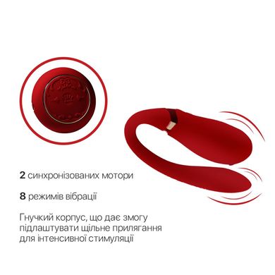 Смартвибратор для пар Zalo — Fanfan set Bright Red, пульт ДУ