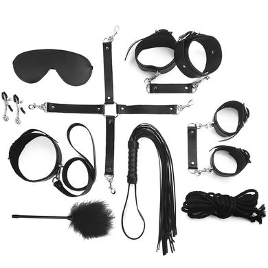 Набор BDSM Art of Sex – Set Leather, 10 предметов, черный, натуральная кожа