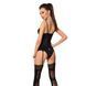 Корсет с пажами GISELE CORSET black L/XL - Passion Exclusive, трусики