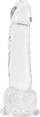 Прозрачный фаллоимитатор на присоске ADDICTION &mdash; Clear Dildo with Balls 8&Prime;, вибропуля в подарок