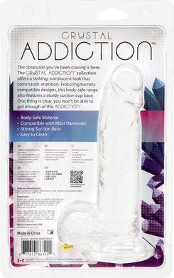 Прозрачный фаллоимитатор на присоске ADDICTION &mdash; Clear Dildo with Balls 8&Prime;, вибропуля в подарок