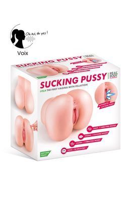 Сосущая вагина-мастурбатор Real Body Real Lola, вагина и анус, с вибрацией и звуком