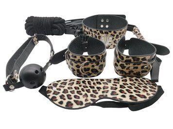Набор MAI BDSM STARTER KIT N&ordm; 75 Leopard: плеть, кляп, наручники, маска, ошейник, веревка, зажимы