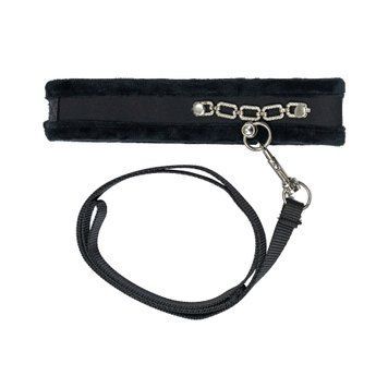 Ошейник с поводком Punishment - Crystal Collar & Leash &ndash; Black