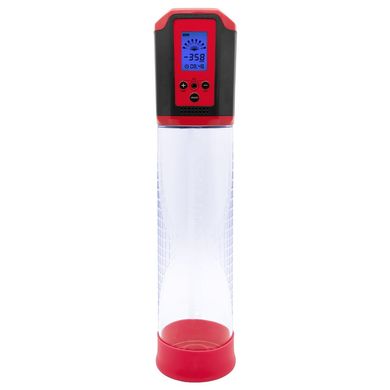 Автоматическая вакуумная помпа Men Powerup Passion Pump Red, LED-табло, перезаряжаемая, 8 режимов