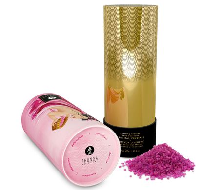 Пенящаяся соль для ванны Shunga Dead Sea salt Oriental Crystals — Rose Petal (500 г), соль Мертвого