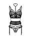 Комплект Obsessive Premisis Black 3-pcs crotchless set S/M