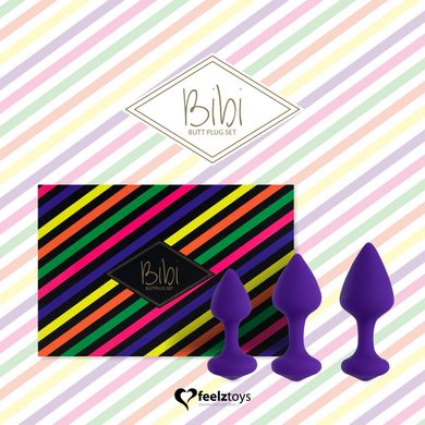 Набор силиконовых анальных пробок FeelzToys - Bibi Butt Plug Set 3 pcs Purple