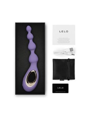Анальные бусы с вибрацией LELO Soraya Beads Violet Dusk, разный диаметр бусин, 8 режимов
