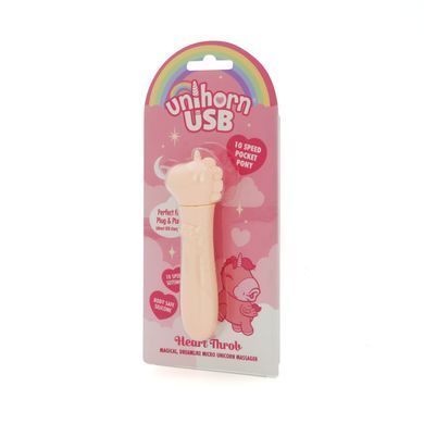 Вибратор-единорожка Unihorn USB Bullet &ndash; Heart Throb, вибропуля, USB-зарядка, 10 режимов