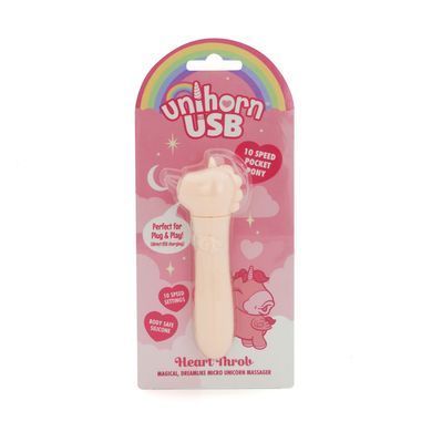 Вибратор-единорожка Unihorn USB Bullet &ndash; Heart Throb, вибропуля, USB-зарядка, 10 режимов