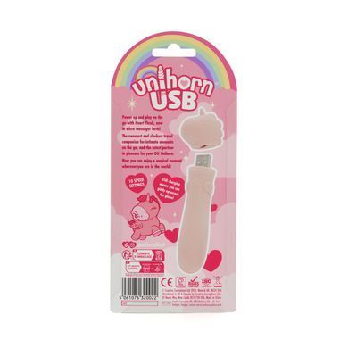 Вибратор-единорожка Unihorn USB Bullet &ndash; Heart Throb, вибропуля, USB-зарядка, 10 режимов
