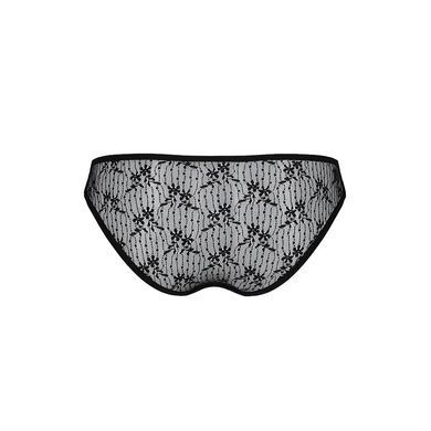Трусики-слипы с кружевной сеточкой Dina Thong black XXL/XXXL - Passion