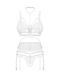 Комплект Obsessive Premisis White 3-pcs crotchless set S/M