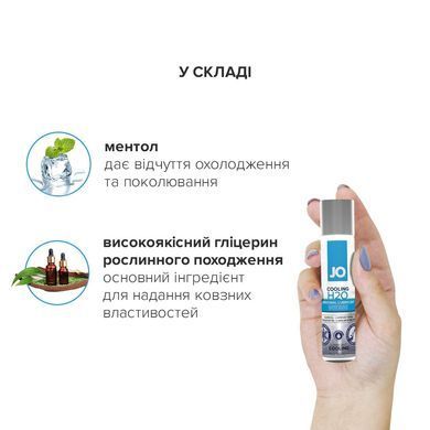 Охлаждающая смазка на водной основе System JO H2O COOLING (30 мл) с ментолом, растительный глицерин