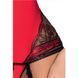 Корсет с пажами BRIDA CORSET red S/M - Passion Exclusive, трусики, шнуровка