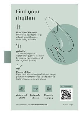 Мини-вибратор Womanizer Vibe Sage, 3 авторежима + 10 уровней интенсивности