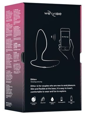 Анальная смарт-вибропробка We-Vibe Ditto+ Satin Black с пультом ДУ
