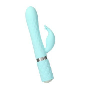 Роскошный кролик с ротацией и вибрацией Pillow Talk Lively, Teal, кристалл Сваровски, Бирюзовый